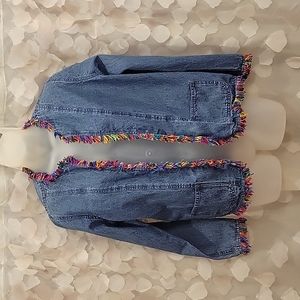 Breckenridge PM jean jacket with colorful fringe
